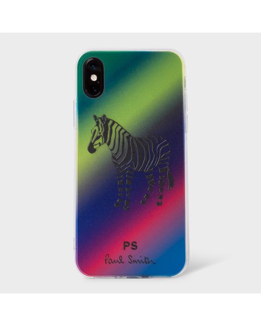 PS Paul Smith Sports Stripe Zebra Print iPhone X Case