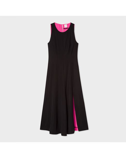 Paul Smith Sleeveless Silk-Blend Tuxedo Maxi Dress With Front Split