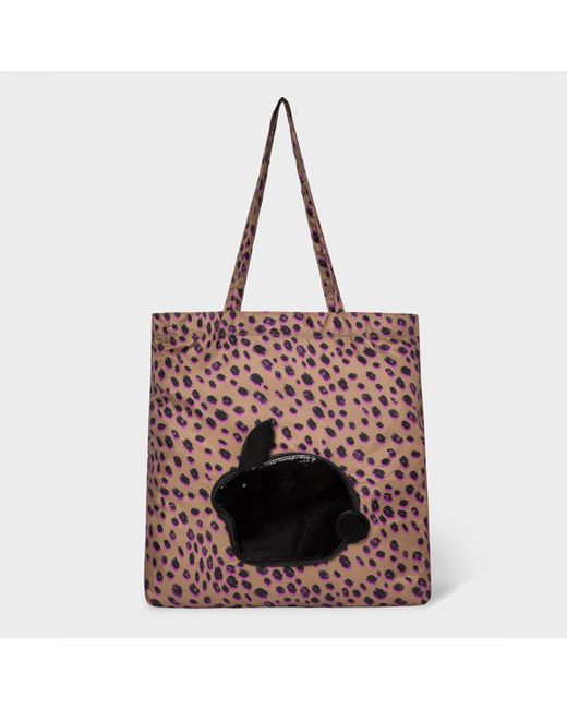 PS Paul Smith Cheetah Print Packable Shopper Bag