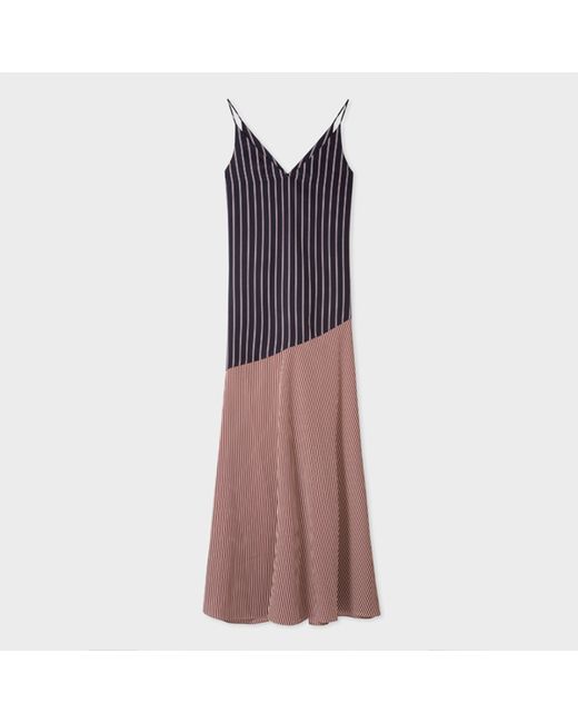 PS Paul Smith Panelled Stripe Cami Maxi Dress