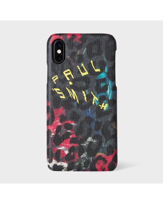 Paul Smith Leopard Mix Print Leather iPhone X Case