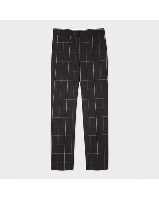 Paul Smith Slim-Fit And Pink Windowpane Check Wool Trousers