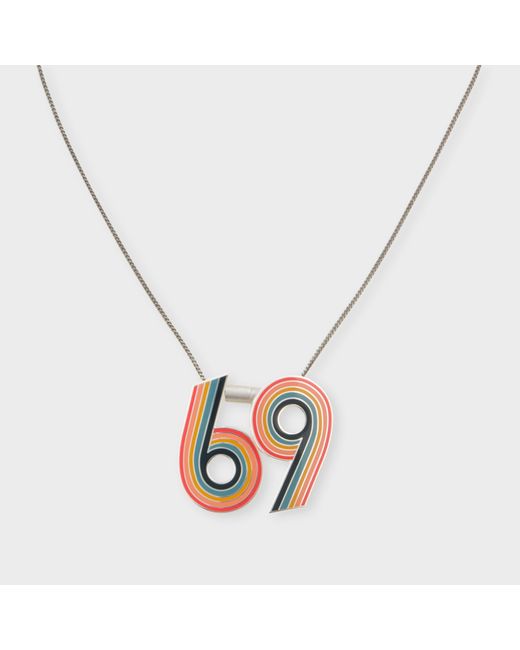 Paul Smith Mens Striped 69 Necklace