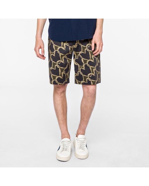 Paul Smith Chain-Link Heart Print Stretch-Cotton Shorts