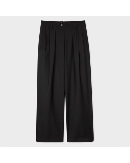 Paul Smith Wool-Mohair Relaxed Wide Leg Trousers