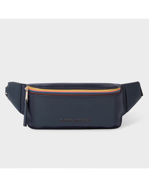 Paul Smith Leather Bum Bag With Bright Stripe Zip