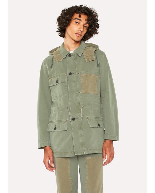 PS Paul Smith Washed Patchwork Cotton Ear Parka