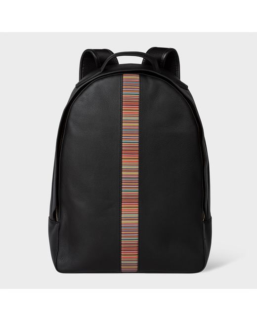 Paul Smith Leather Signature Stripe Backpack