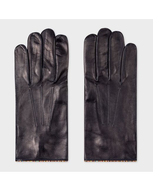 Paul Smith Gloves With Signature Stripe Piping