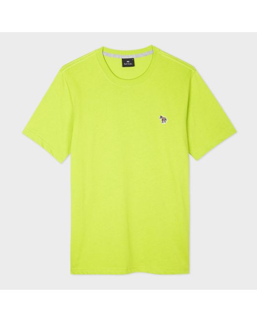 PS Paul Smith Lime Cotton Zebra Logo T-Shirt
