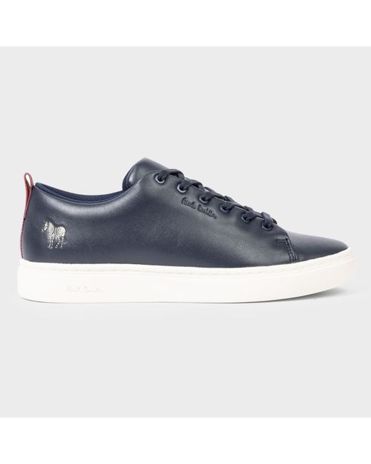 Paul Smith Navy Leather Lee Trainers