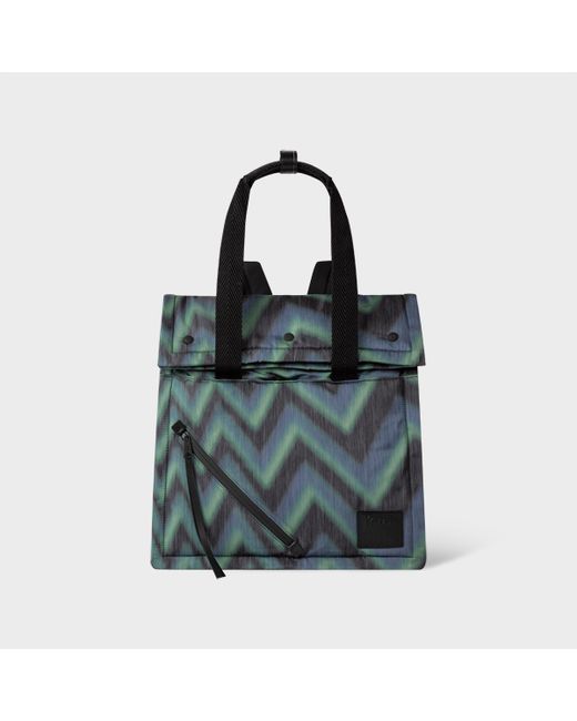 Paul Smith Recycled Polyester Zig Zag Two-Way Tote Bag