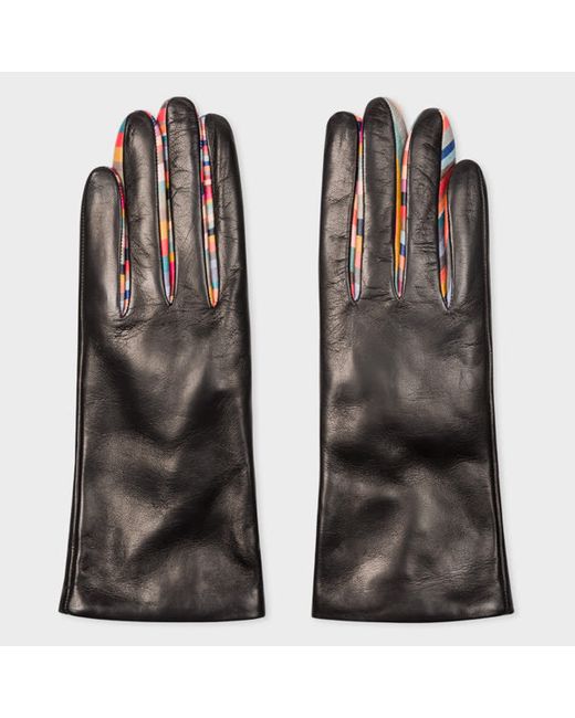 Paul Smith Leather Concertina Swirl Gloves