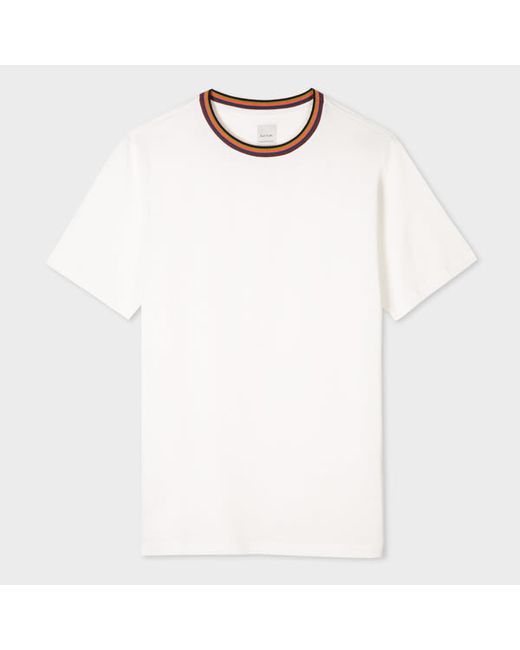 Paul Smith Artist Stripe Collar Cotton T-Shirt