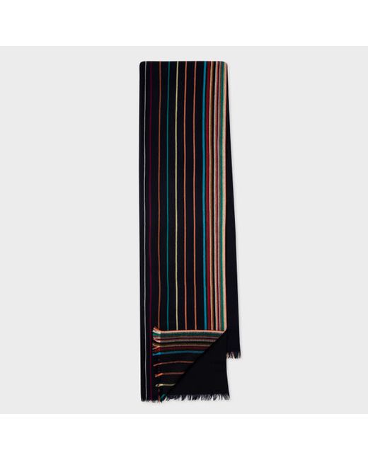 Paul Smith Wool-Silk Signature Stripe Scarf