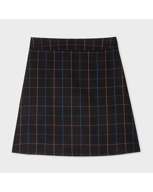 PS Paul Smith Windowpane Flannel Mini Skirt