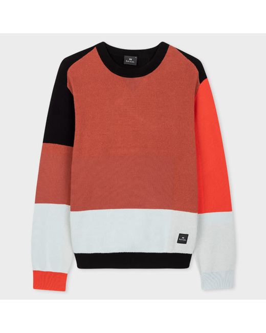 PS Paul Smith Colour-Block Cotton-Blend Sweater