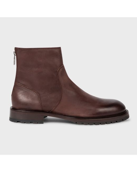 PS Paul Smith Chocolate Leather Falk Boots