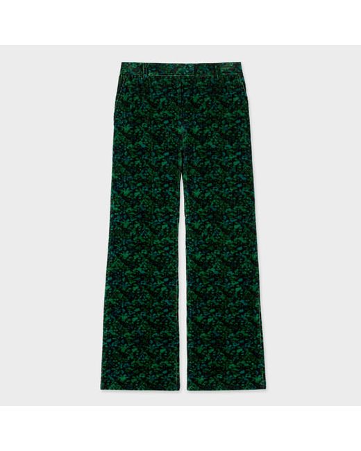 Paul Smith Cotton Twilight Floral Bootcut Trousers