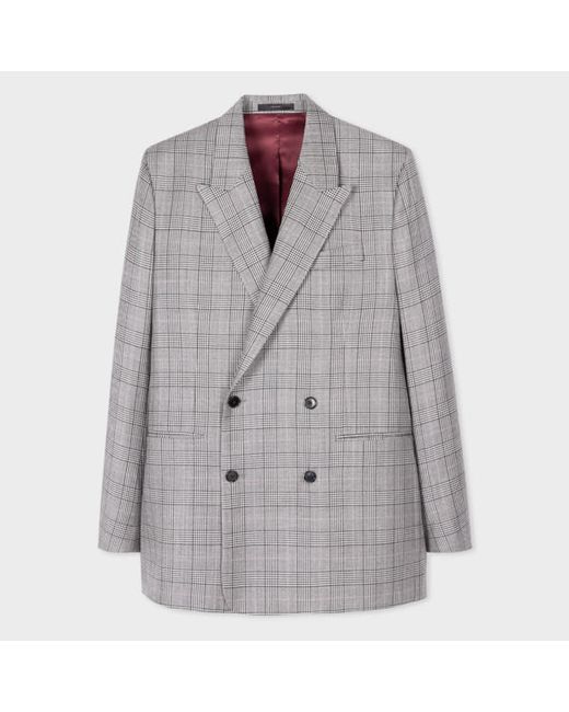 Paul Smith Tailored-Fit Monochrome Check Cashmere-Blend Blazer