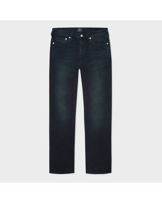 PS Paul Smith Slim-Standard Navy-Wash Crosshatch Stretch Jeans