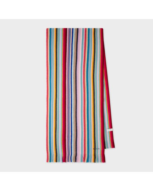 Paul Smith Swirl Stripe Wool Scarf