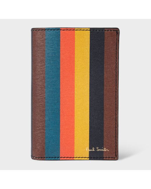 Paul Smith Artist Stripe Leather Credit Card Wallet