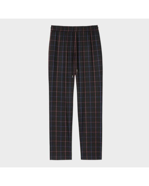 PS Paul Smith Windowpane Flannel Drawstring Trousers
