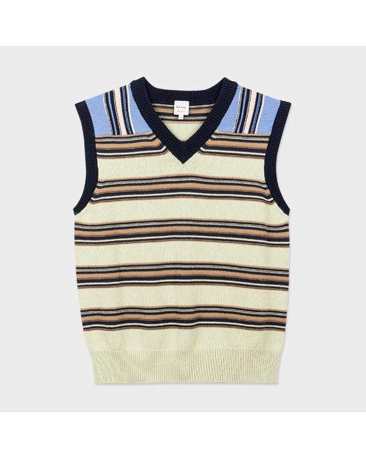 Paul Smith Mix-Up Stripe Cotton-Blend Knitted Vest