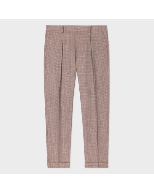 Paul Smith Mauve and Grey Duo Check Wool Single Pleat Trousers