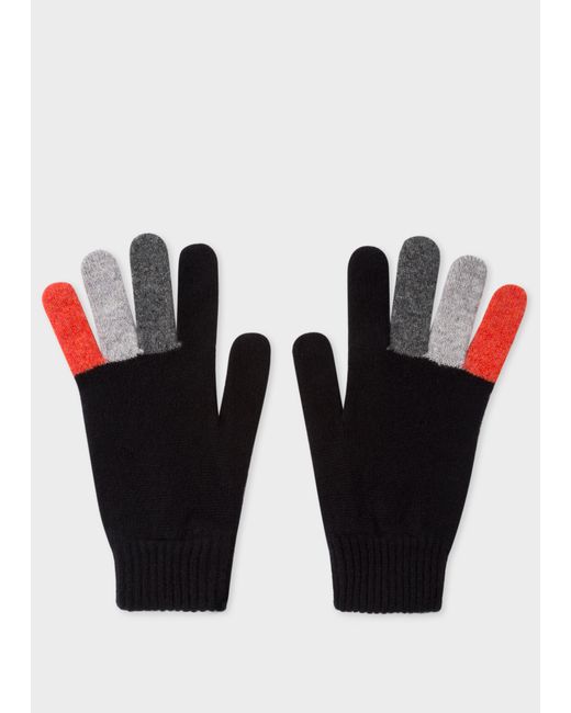 Paul Smith Wool Gloves With Multi-Coloured Fingers