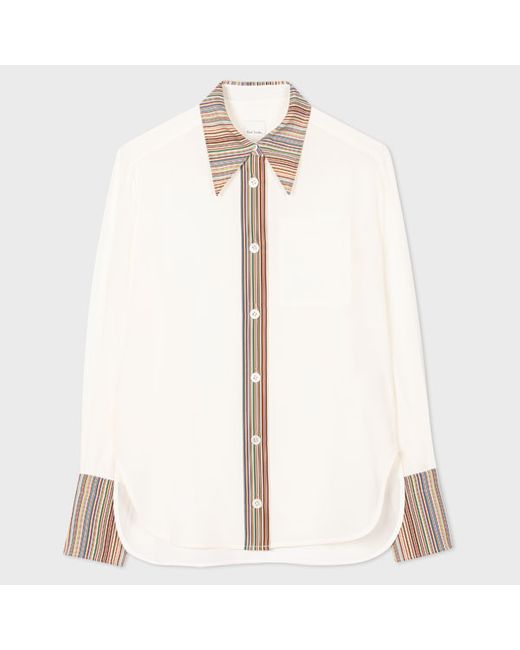 Paul Smith Silk Signature Stripe Long-Sleeve Shirt