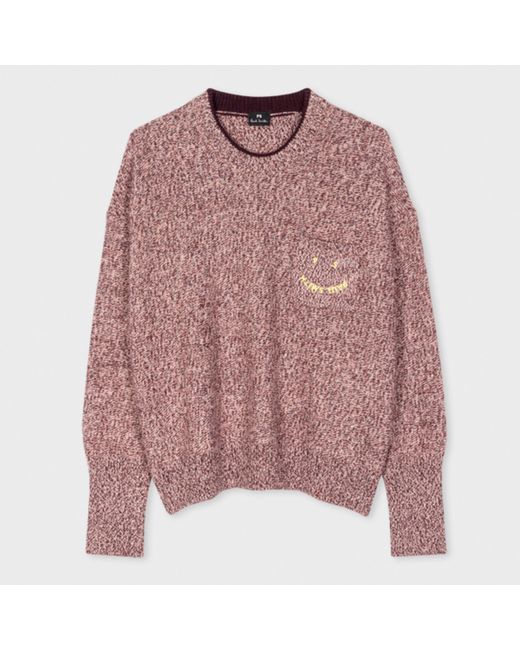 PS Paul Smith Knitted Sweater Crew Neck Happy