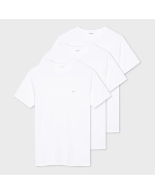 Paul Smith Organic Cotton Logo Lounge T-Shirts Three Pack