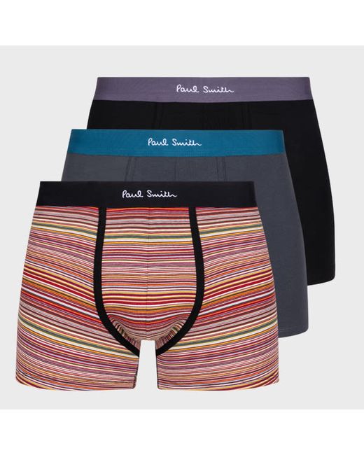 Paul Smith Signature Stripe And Plain Boxer Shorts Three Pack