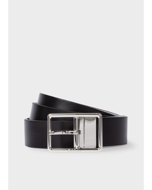Paul Smith Leather Signature Stripe Reversible Cut-To-Fit Belt