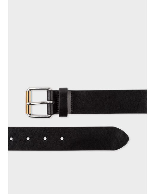 Paul Smith Leather Belt With Signature Stripe Roller