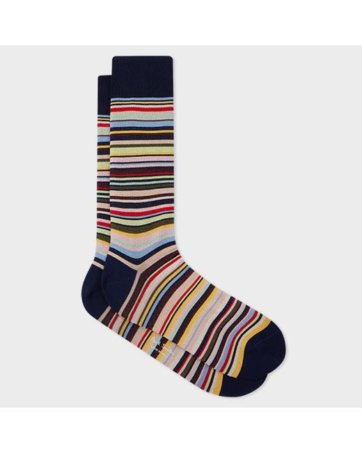 Paul Smith Navy Multi-Stripe Socks