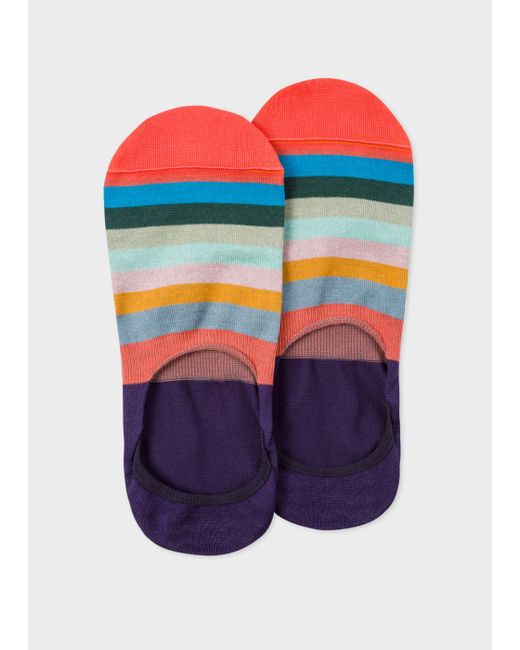 Paul Smith Purple Artist Stripe Loafer Socks