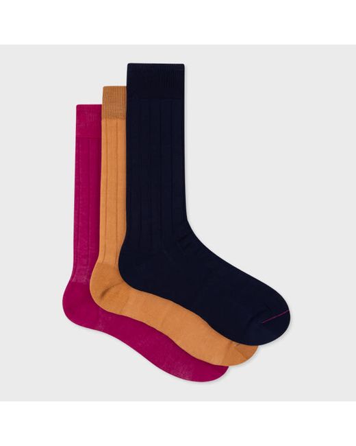 Paul Smith Plain Ribbed Socks Three-Pack