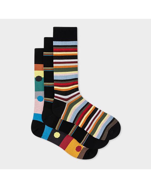 Paul Smith Stripe And Spot Socks Three Pack