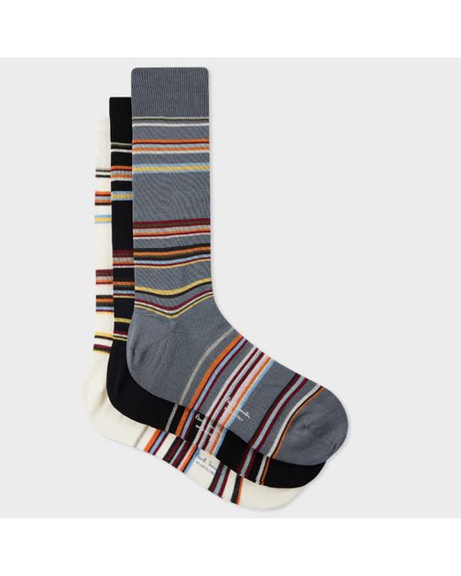 Paul Smith Spaced Signature Stripe Socks Three Pack