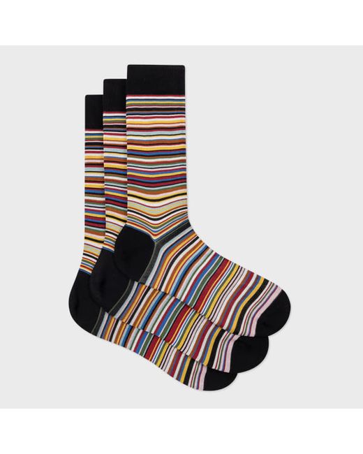 Paul Smith Silk-Blend Signature Stripe Socks Three Pack
