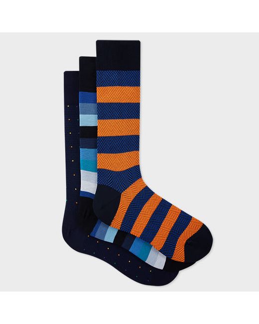 Paul Smith Mixed Stripe and Dot Socks Three Pack
