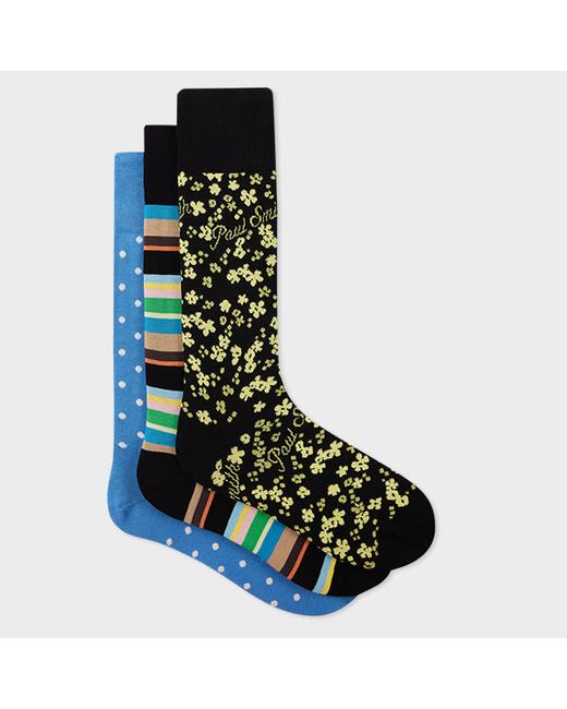 Paul Smith Floral Mixed Pattern Socks Three Pack