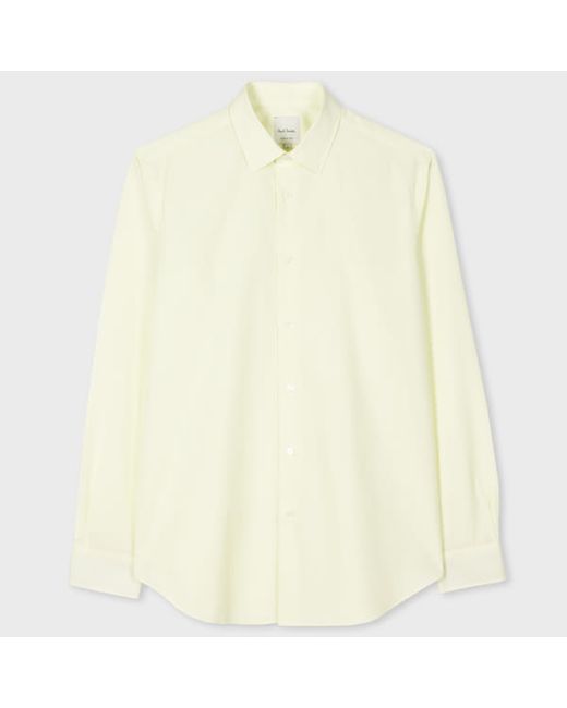 Paul Smith Tailored-Fit Lime Cotton Artist Stripe Cuff Shirt