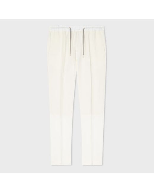 Paul Smith Ecru Linen Drawstring Trousers