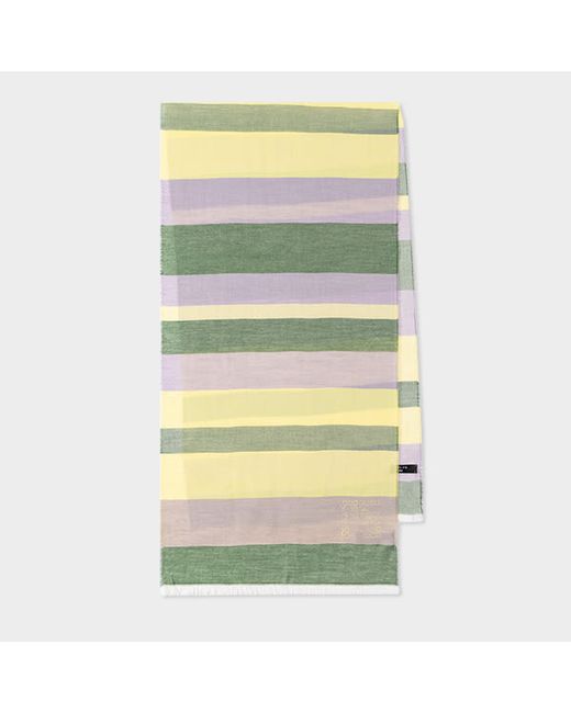 PS Paul Smith Green and Cotton-Blend Scarf