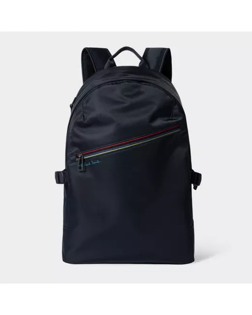 PS Paul Smith Navy Sports Stripe Nylon Backpack