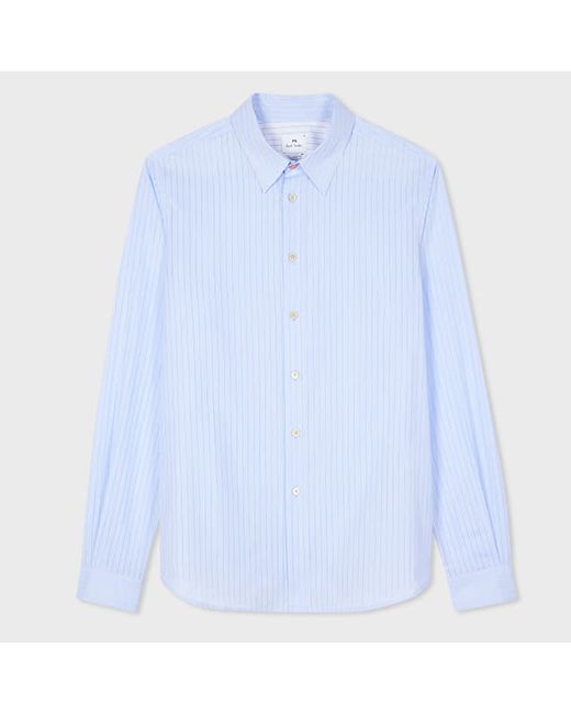 PS Paul Smith Tailored-Fit Light Perforated-Stripe Cotton Shirt